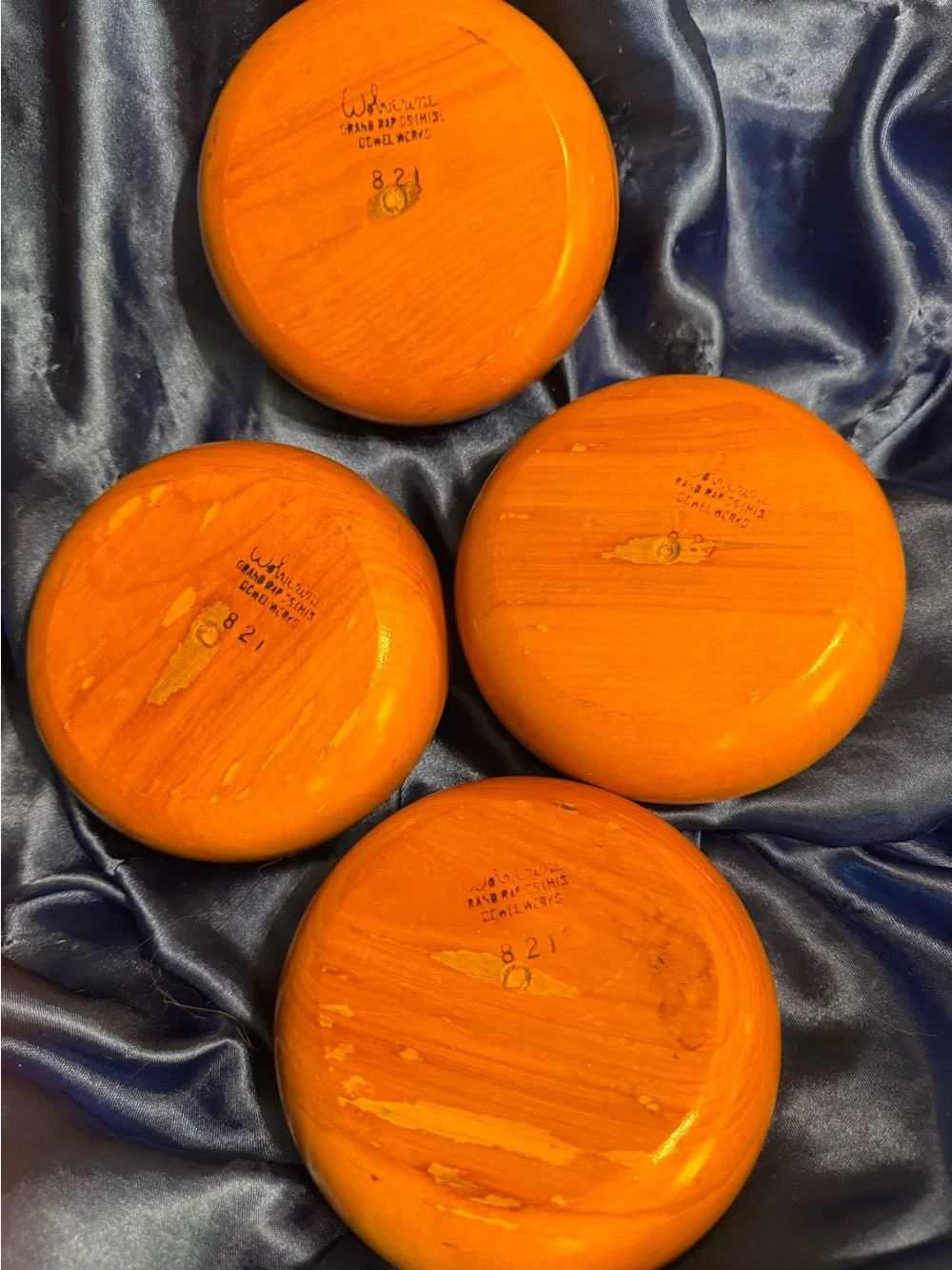 1950’s era Wooden Salad Bowls. Set of 4 . Wolverine Dowel Works Michigan. 821